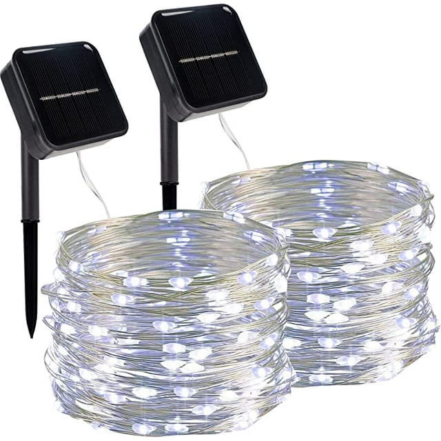Twinkle Star Solar String Lights, 2 Pack, 39.4 FT, 120 LED, Waterproof