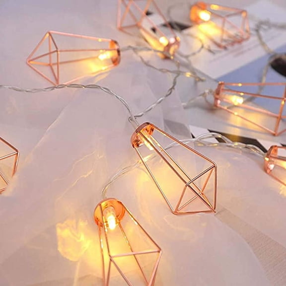 Twinkle Star 20 LED Diamond String Lights, Battery Operated Christmas Lights, Christmas Decorations, Christmas Lights, 10ft