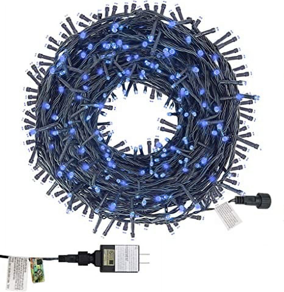 Twinkle Star 200 LED 66ft Christmas Tree String Lights Plug in, 8 Modes Green Wire Clear Bulbs Mini Lights, Waterproof Fairy String Lights Xmas Wedding Party Holiday Decoration, Blue - image 1 of 7