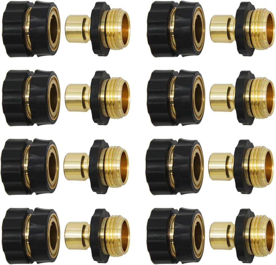Twinkle Star 3/4 Inch Garden Hose Fitting Quick Connector Male and Female Set,  Garden Hose Adapter, Quick Connect Hose Fittings, Garden Hose Connector, Hose Attachment