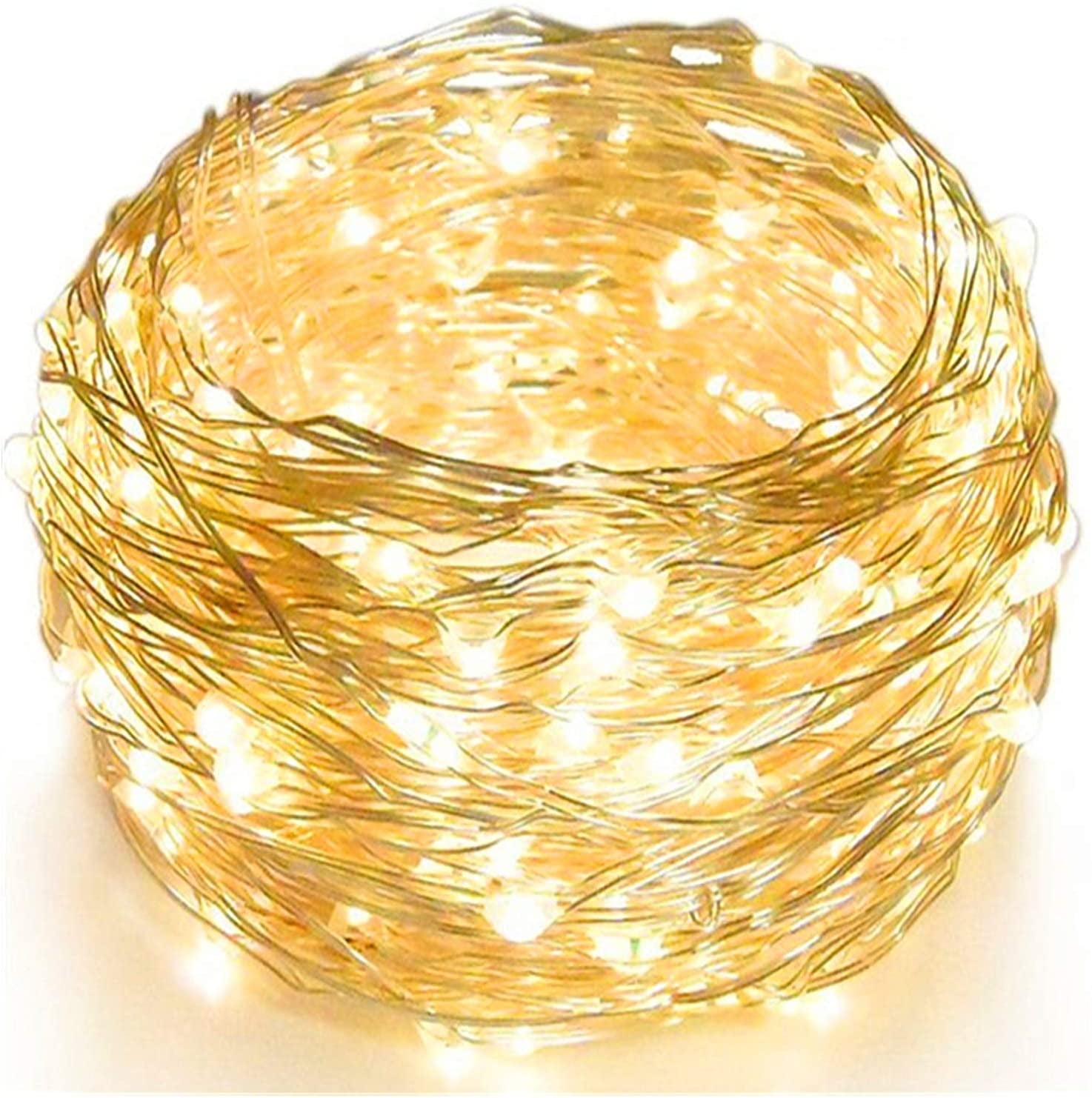 Twinkle Star Easter String Lights, Silver Wire Battery-Operated Easter Fairy Lights; Easter Decorations for the Home, Garden, Christmas, and Wedding; Easter Ideas 2025; Warm White, 33ft, 100 LEDs.