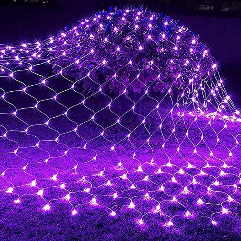 Twinkle Star Christmas Decorations Net LED Lights Connectable Mesh Christmas Lights Purple 12ft x 5ft 360 LEDs