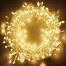 Twinkle Star 66FT 200 LED Indoor String Lights Warm White, Plug In String Lights 8 Modes Waterproof for Outdoor Christmas Wedding Party Bedroom