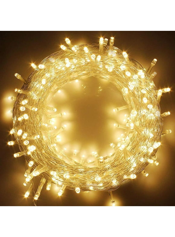 Twinkle Star 66FT 200 LED Indoor String Lights Warm White, Plug In String Lights 8 Modes Waterproof for Outdoor Christmas Wedding Party Bedroom