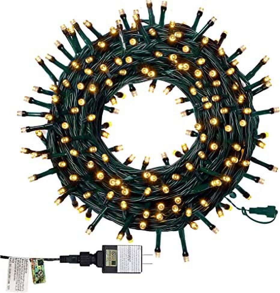 Twinkle Star 66ft 200 LED Christmas String Lights, UL Safe Certified Outdoor Fairy Lights Plug in, Expandable Green Wire Clear Bulbs Mini Lights 8 Modes, Xmas Tree Wedding Party Decoration, Warm White - image 1 of 6