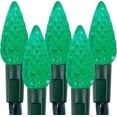 thumbnail image 1 of Twinkle Star C6 Christmas Decorations String Lights, Fairy Lights with 29V Safe Adaptor, Christmas Lights, 100 LED Bulbs, Green, 33’, 1 of 7