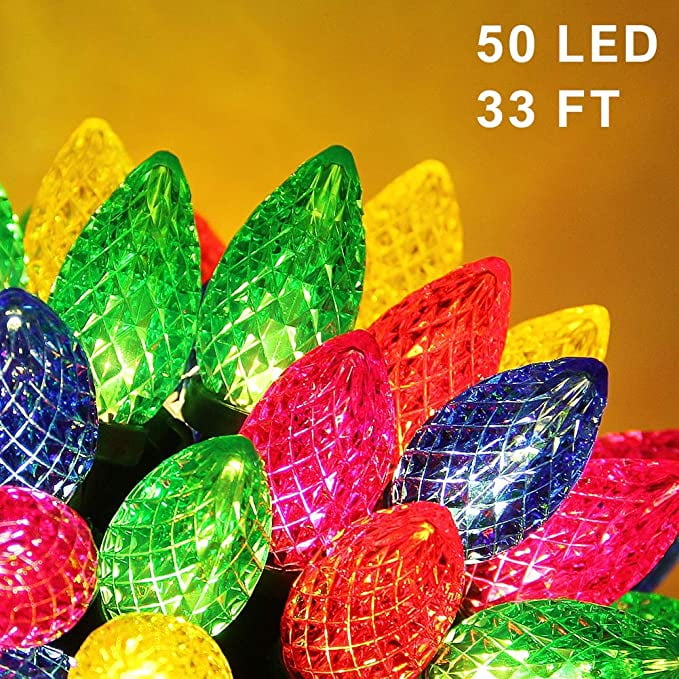 Twinkle Star C9 Christmas String Lights, 50 LED 33ft Outdoor Fairy