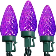 Twinkle Star Christmas Lights, 25 LED 12 ft Christmas Lights for Christmas Decoration, Connectable Indoor Outdoor Strawberry String Lights for Patio & Holiday Parties, Purple