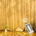 thumbnail image 1 of Twinkle Star Christmas Decoration Curtain String Lights with Remote Control Timer, Christmas Lights, Warm White, 300 LEDs, for Thanksgiving 2025, 1 of 7