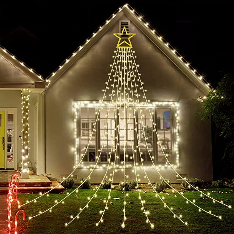 White exterior shop christmas lights