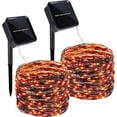 thumbnail image 1 of Twinkle Star Christmas Decorations 33’ Outdoor Solar String Lights, Solar Powered Christmas Lights, 8 Modes, 120 LED Bulbs, Orange, 2 Pack, 1 of 7