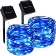 thumbnail image 1 of Twinkle Star Christmas Decorations 33’ Outdoor Solar String Lights, Solar Powered Christmas Lights, 8 Modes, 120 LED Bulbs, Blue, 2 Pack, 1 of 5