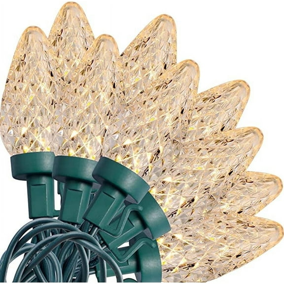 Twinkle Star Christmas Lights, 50 LED 24.5ft Christmas Lights for Christmas Decoration, Connectable Indoor Outdoor Strawberry String Lights for Patio & Holiday Parties, Warm White