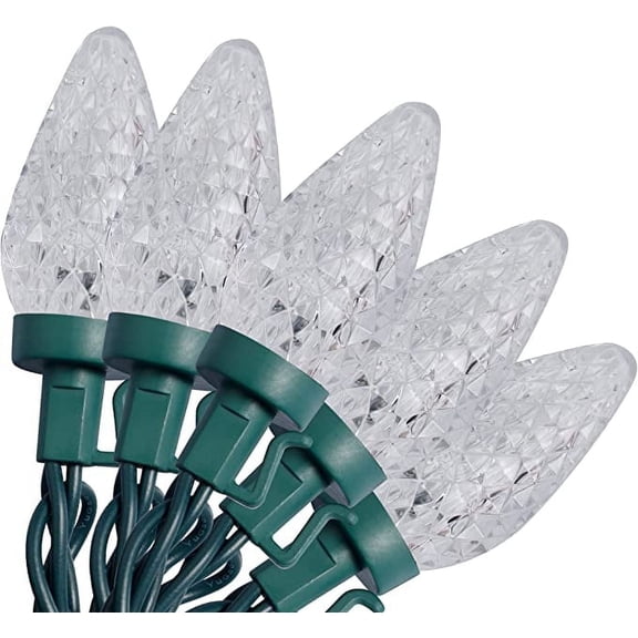 Twinkle Star Christmas Lights, 50 LED 24.5ft Christmas Lights for Christmas Decoration, Connectable Indoor Outdoor Strawberry String Lights for Patio & Holiday Parties, Cool White