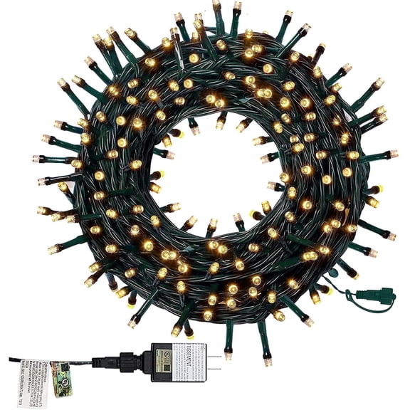 Twinkle Star Christmas String Lights, 8 Modes, 200 Leds, Plug-in, Ul Certified, White, 66ft