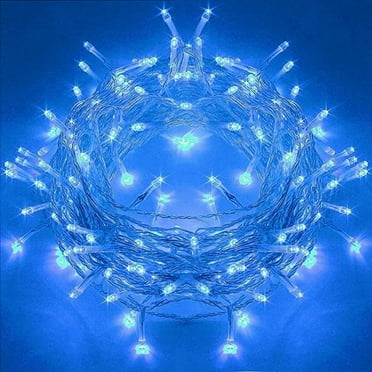 Twinkle Star Christmas Decorations Fairy String Lights, Christmas Lights, 100 LED Bulbs, 8 Modes, Blue, 33’
