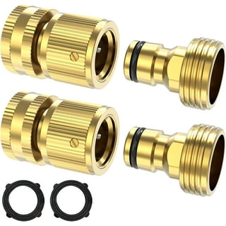 Quick-Coupler Hose Connector, Brass, Male/Female Set by A.M. Leonard