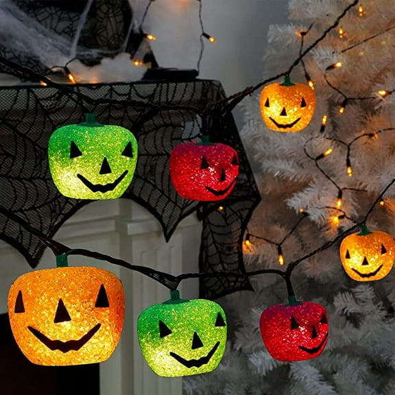 Twinkle Star Halloween Decorations String Lights, 10 FT 35-Count Lighted 7 Pcs Jack-o-Lantern, Decorative Pumpkins, Light Up Garden Yard Tree Indoor Outdoor Ornament, Pumpkin DÃ©cor