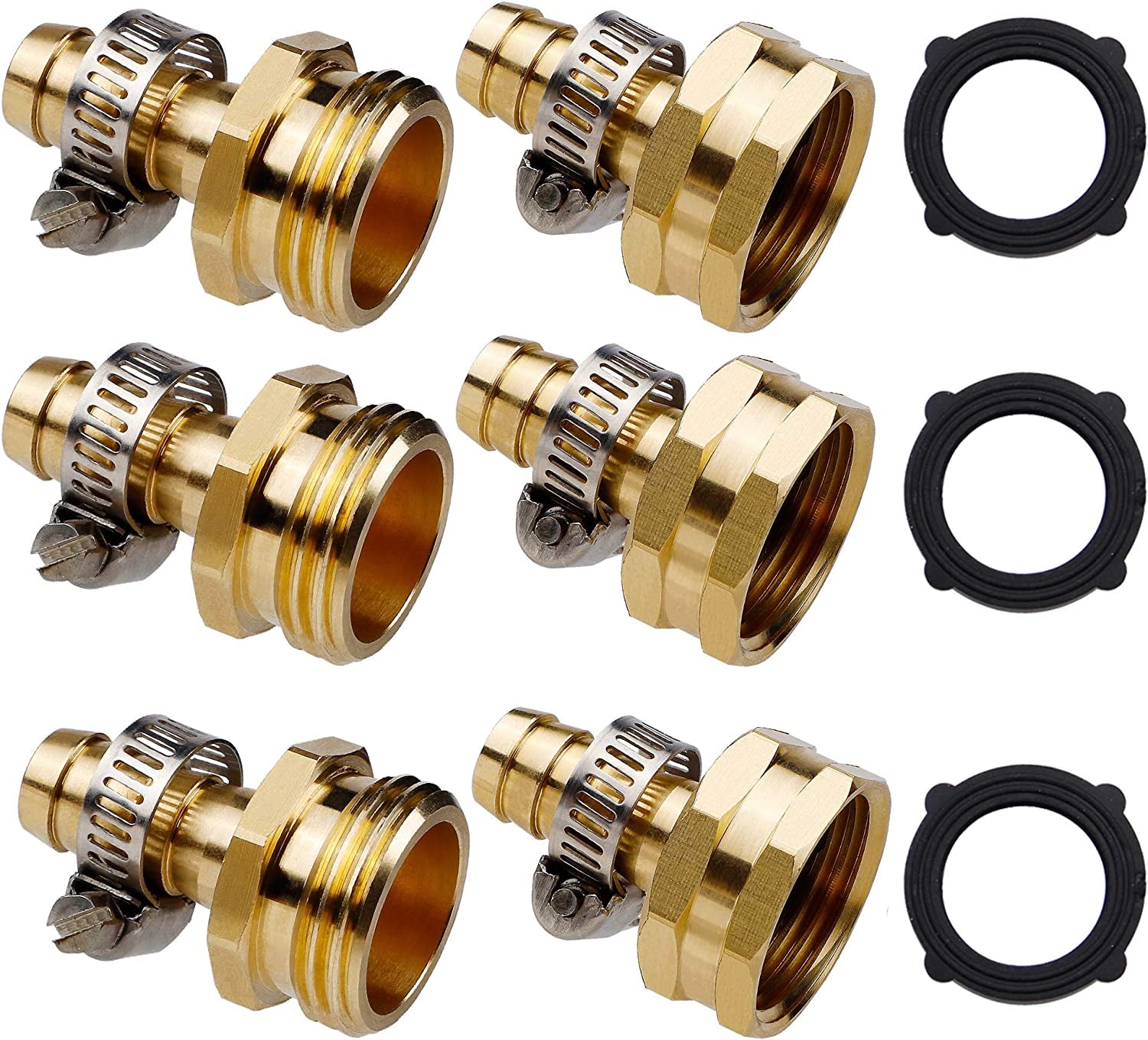 Twinkle Star Heavy Duty Brass 1/2" Garden Hose Mender End Repair