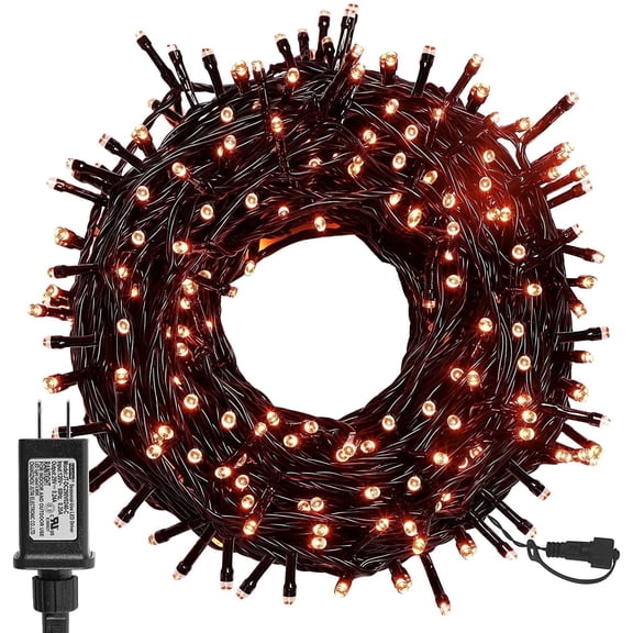 Twinkle Star LED Easter String Lights, Waterproof Plug-In Easter Lights with 8 Modes, Easter Decorations for the Home, Wedding, Outdoor, Easter Ideas 2025, Orange, 99 ft