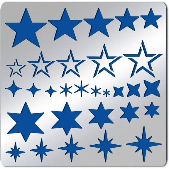 Twinkle Star Stencils 15.6x15.6cm/6x6 Inch Five-Pointed Star Hexagonal Stainless Steel Painting Templates for Woodburning Canvas and Scrapbooking DIY