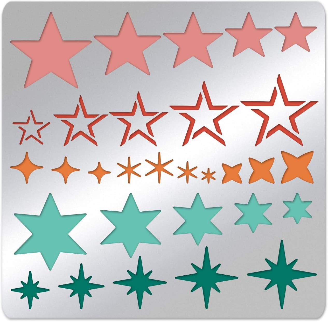 Twinkle Star Stencils 6x6 Inch Five-pointed Star Hexagonal Stainless ...