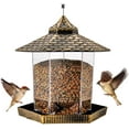 Twinkle Star Wild Bird Feeder Hanging for Garden Yard Outside Decoration, Hexagon Shaped with Roof - image 1 of 5
