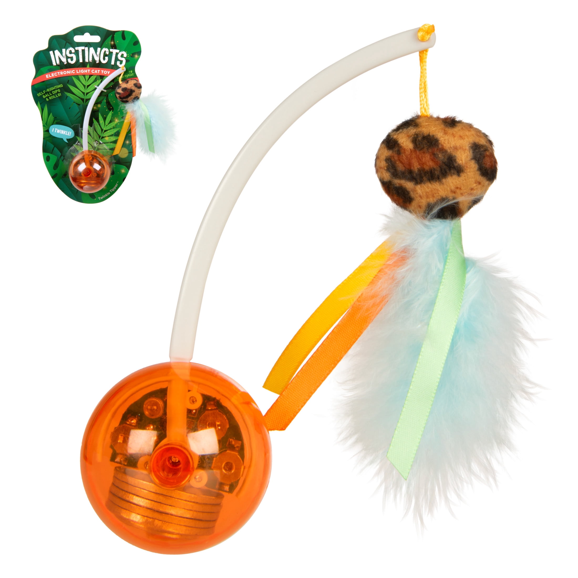 Instincts by SmartyKat Twinkle Tipper Electronic Light Ball Cat Toy