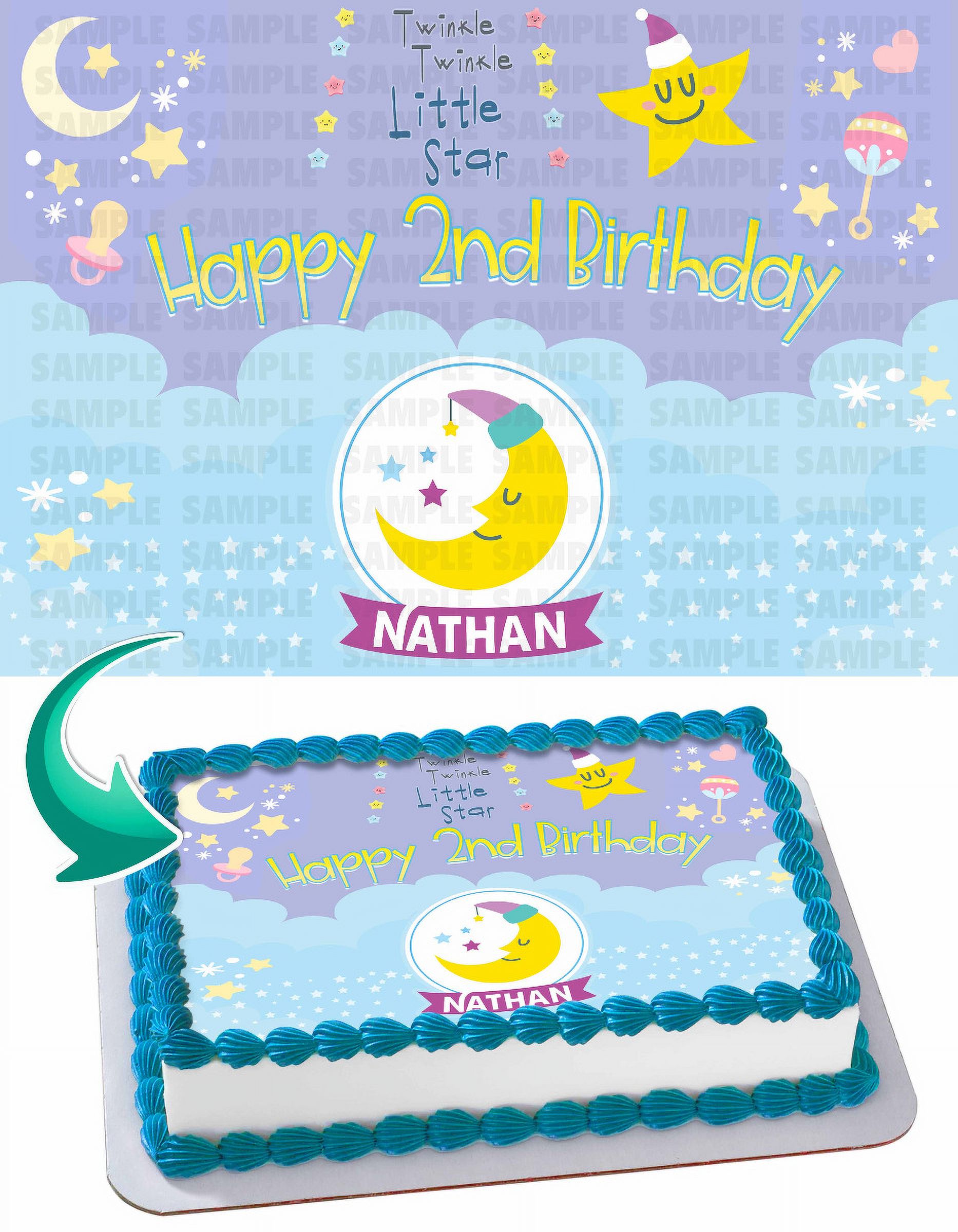 Twinkle Twinkle Little Star 2 Edible Cake Image Topper Personalized ...