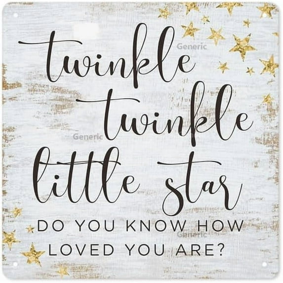 Twinkle Twinkle Little Star Daycare Wall Decor,Decorar Habitacion,Boy Girl Wall Decor,Decoration Decorative Signs Plaques,Signs,Baby Shower Decorations Metal Tin Sign Wall Decor 8 * 8 in