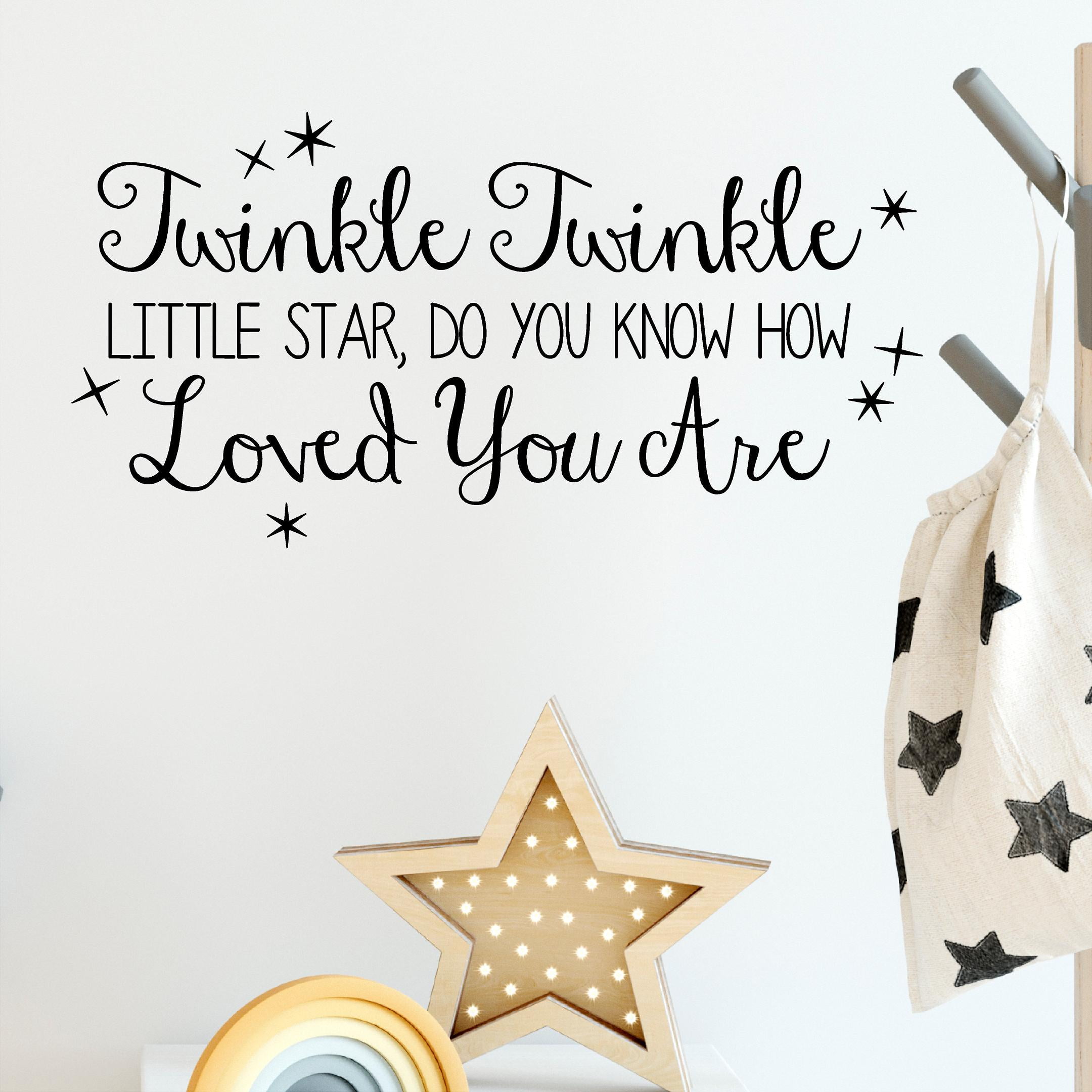 Wandtattoo Für Kinderzimmer, Motiv Twinkle Twinkle Little Star, Do You Know How Loved You Are?... (Mittelblau