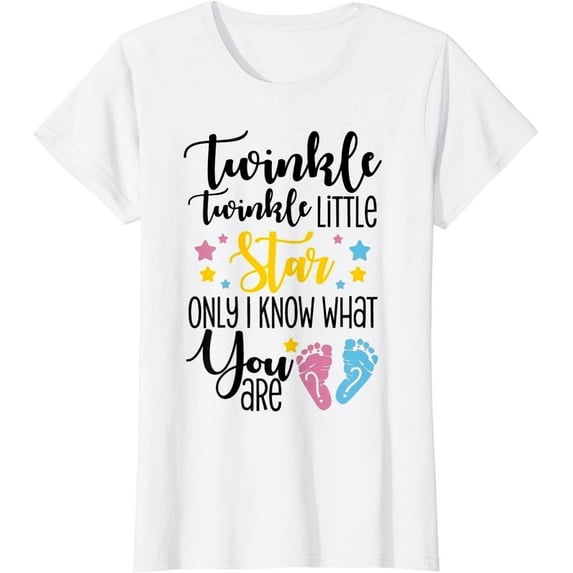 Twinkle Twinkle Little Star Gender Reveal Party Baby Shower T-Shirt for Women's