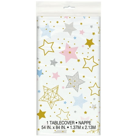 Twinkle Twinkle Little Star Plastic Tablecloth, 84 x 54 in, 1ct