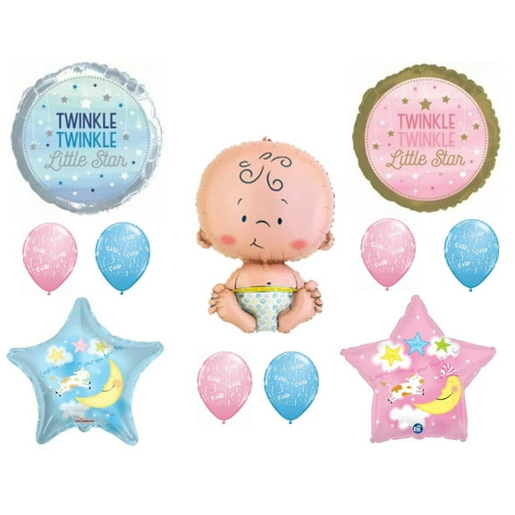 Twinkle Twinkle Little Star Wonder What You Are Gender Reveal Balloons Decoration Supplies Baby