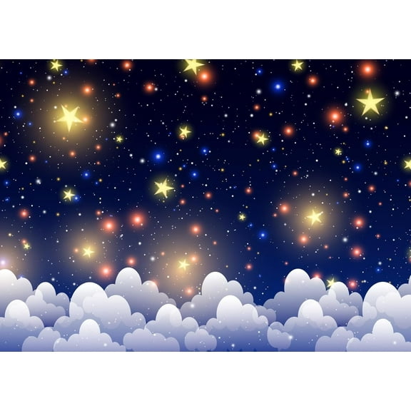 Twinkle Twinkle Littler Star Backdrops Galaxy Starry Sky Colorful Stars Clouds Background Baby Shower Kids Birthday Party Decor Newborn Portrait Photo Props
