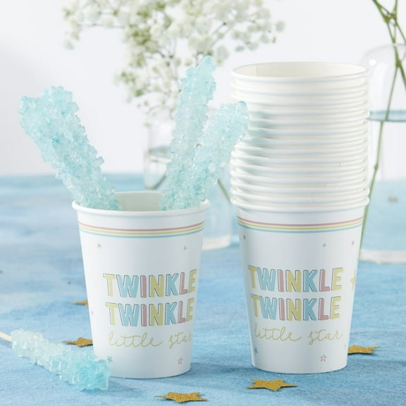Twinkle Twinkle Party Cups | Kate Aspen 32 Pcs 8 oz. Disposable Paper Cups Drinkware Party Favor for Birthday, Wedding, Bridal Shower, Baby Shower, Anniversary Party (Bulk)