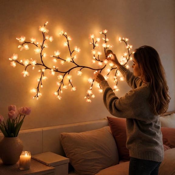 Twinkle Wood Lights, Enchanted Willow Vine Lights with Remote Control, Warm Glow Vine Lights for Wall Decor, Flexible Artificial Branch String Lights for Christmas Bedroom Living Room Decoration
