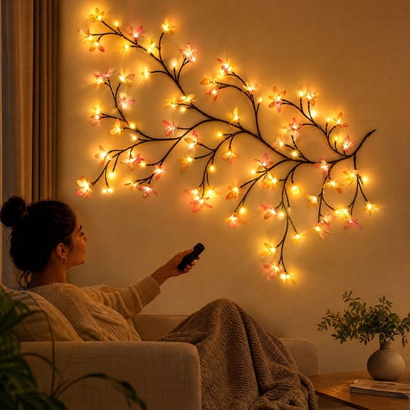 Twinkle Wood Lights, Enchanted Willow Vine Lights with Remote Control, Warm Glow Vine Lights for Wall Decor, Flexible Artificial Branch String Lights for Christmas Bedroom Living Room Decoration