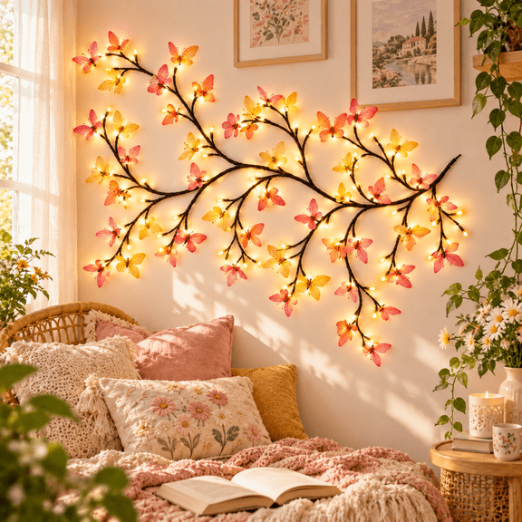 Twinkle Wood Lights, Willow Vine Lights for Wall Decor with Remote Control, Enchanted Warm Glow Vine String Lights, Flexible Branch Lighting for Christmas Tree Bedroom Home Decoration