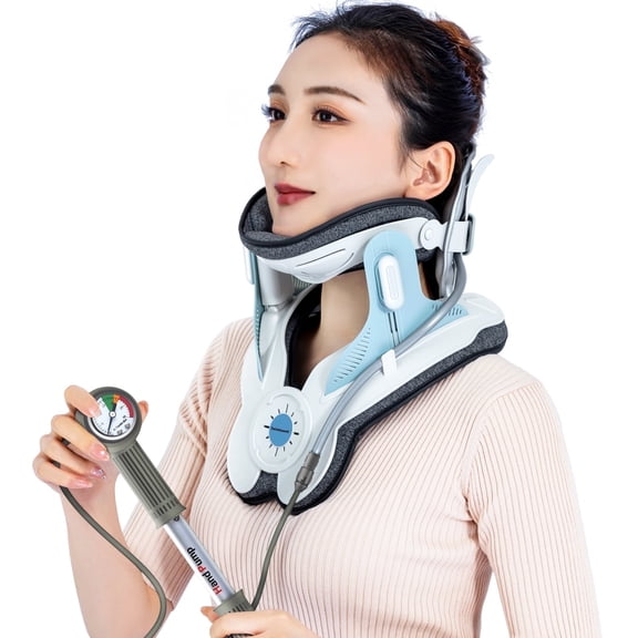 Twinklepoch Cervical Neck Traction Device for Neck Pain Relief and Cervical Spine Alignment, Blue