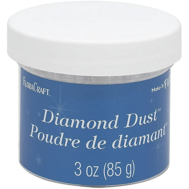 FloraCraft Diamond Dust Glitter 3oz-Clear Glass