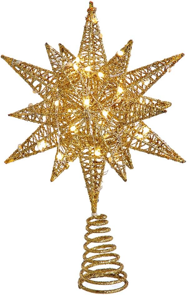 Twinkling 60Light Starburst Tree Topper