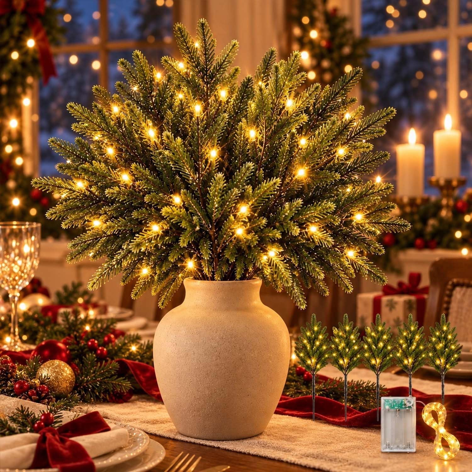 Evergreen Essentials Twinkling Enchanted Evergreen Pine Tree with Lights - Walmart.com