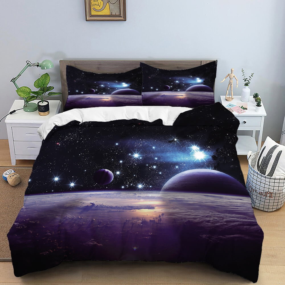 Twinkling Stars Comforter Nebula Galaxy Bedding Sets Outer Space