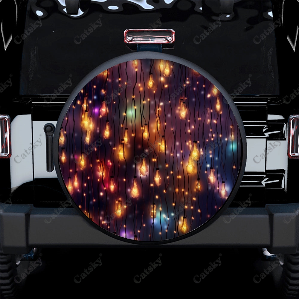 Twinkling String Lights Art Polyester Universal Spare Wheel Tire Cover