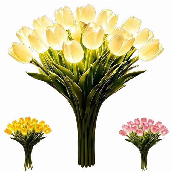Twinkling Tree Tulips, 15 Pcs LED Night Light Flower Lamp for Bedroom and Home Decor