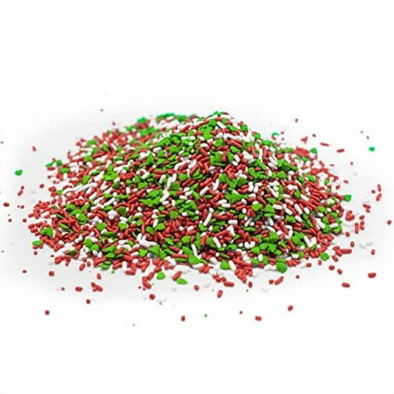 Twinkling Trees Blend - 12 Oz Resealable Stand Up Candy Bag - Christmas Themed Sprinkles Featuring Green Christmas Trees with Red and White Jimmies - Bulk Sprinkles for Baking