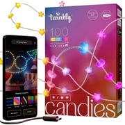 Twinkly 100-LED RGB Star-Shaped String Lights, 19.7 Ft, Corded Electric, Color Changing
