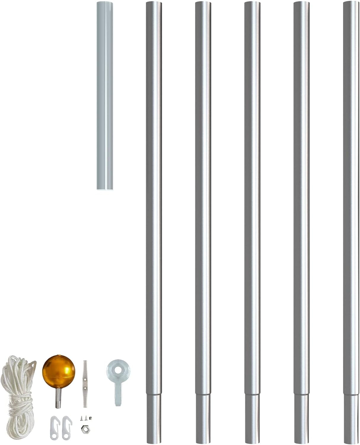 Twinkly 19.7 Foot Aluminum Interlocking Pole Set with Ground Stakes