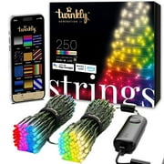 Twinkly App-Controlled 65.6ft Smart String LED Lights with 250 RGB LEDs - WiFi & Bluetooth Connectivity, Sync with Music, Indoor/Outdoor Use IP44, Compatible with Google Assistant & Amazon Alexa